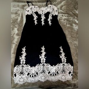 Black and white medium long dress
